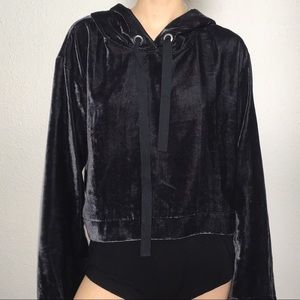Anthropologie Cloth & Stone Velvet Hoodie